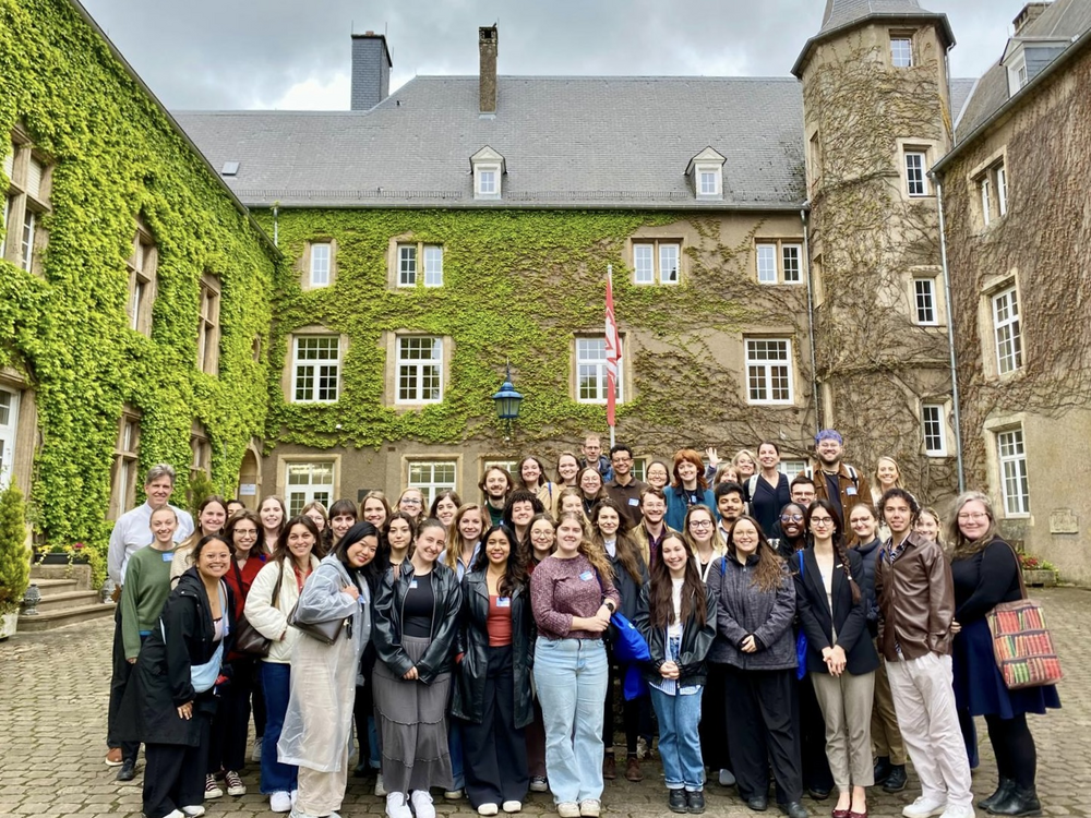 Participants of the 2025 ETA Enrichment Seminar outside of the Miami University Center in Differdange