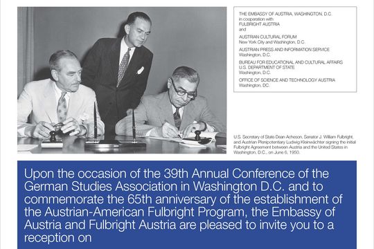 Celebrating 65 Years of the Fulbright Program in Austria at the Austrian Embassy in Washington, DC October 3, 2015