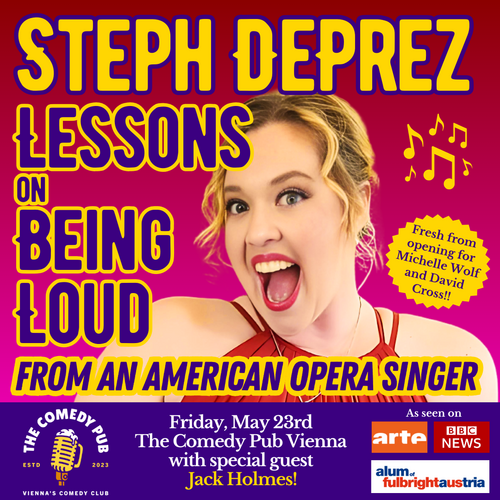 Flyer for Steph DePrez's show "Lessons on Being Loud"