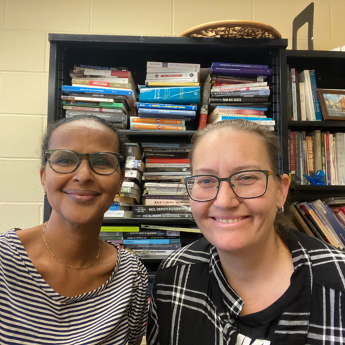 Photo of Petra Aigner and colleague at the University of Minnesota