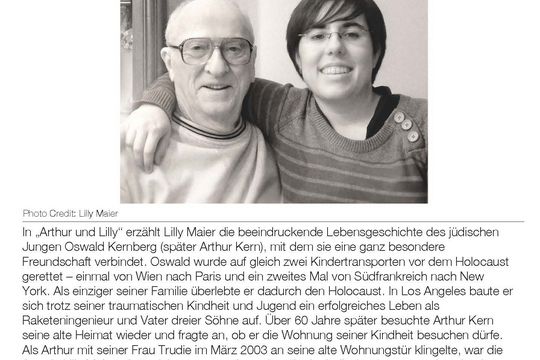 Lesung von Fulbright Alumna Lilly Maier "Arthur und Lilly" am 28. November, 18:00, Raum D/Q21