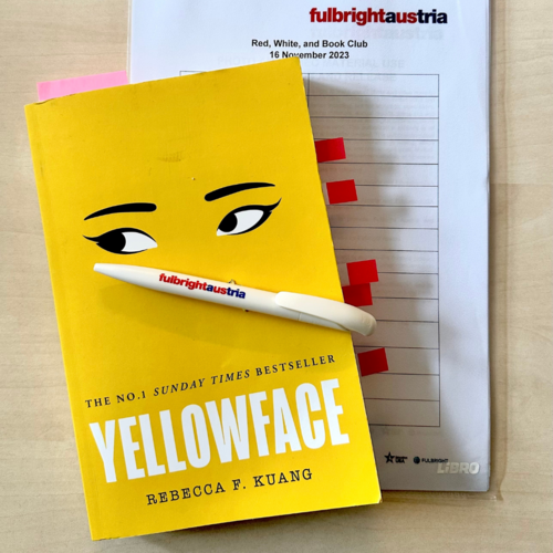 Photo of the book Yellowface by R.F. Kuang