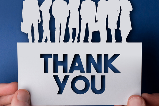 Thank-you message to donors