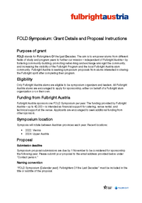FOLD Symposium: Grant details and proposal instructions